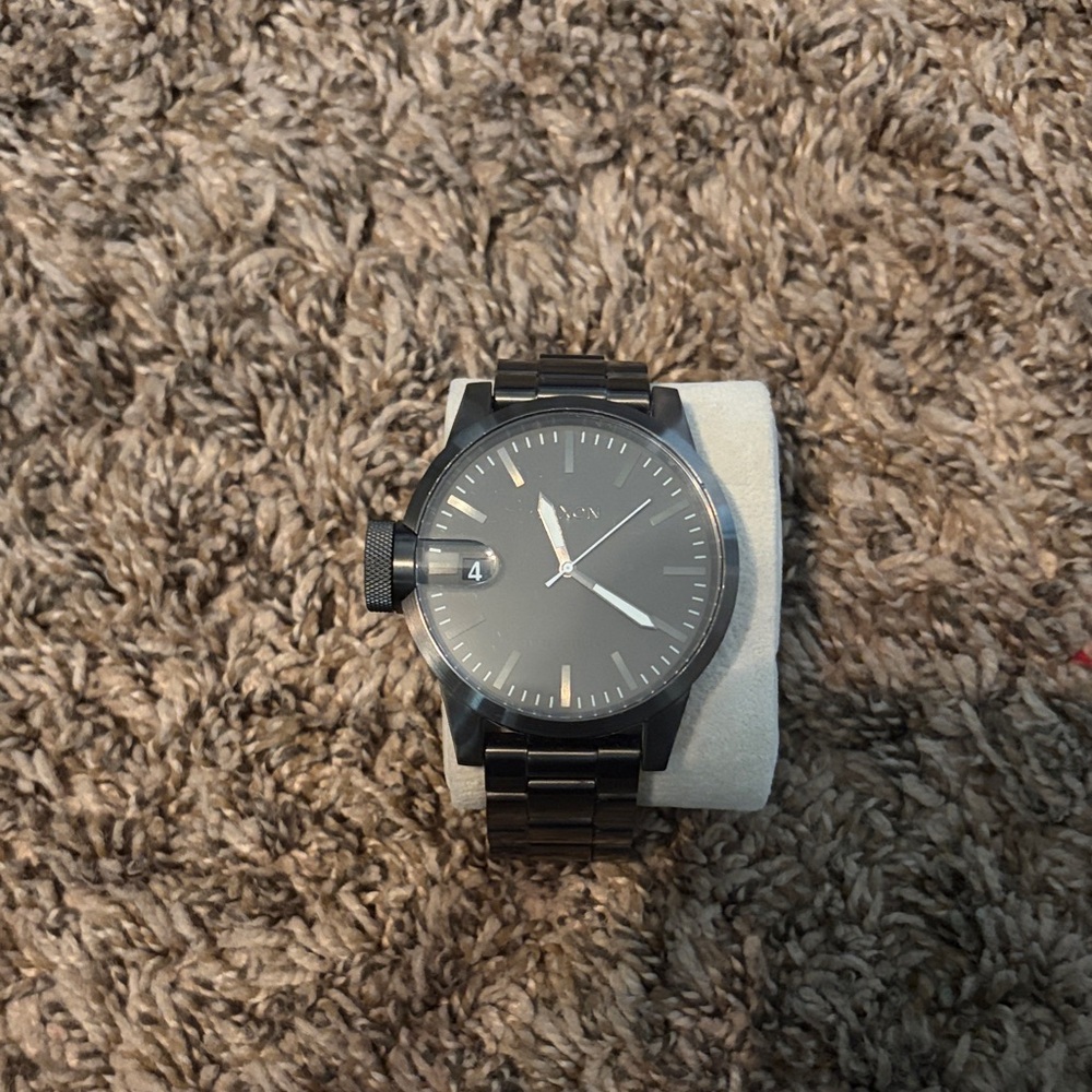 Nixon Black Stainless Steel Watch * need new batteries